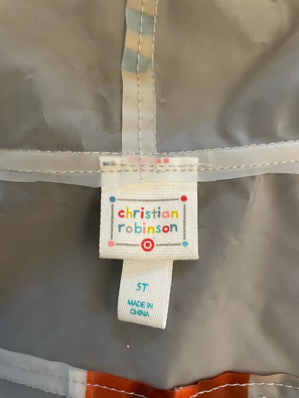 Kids' Cute Character Print Clear Raincoat - White - Picture 3 of 4